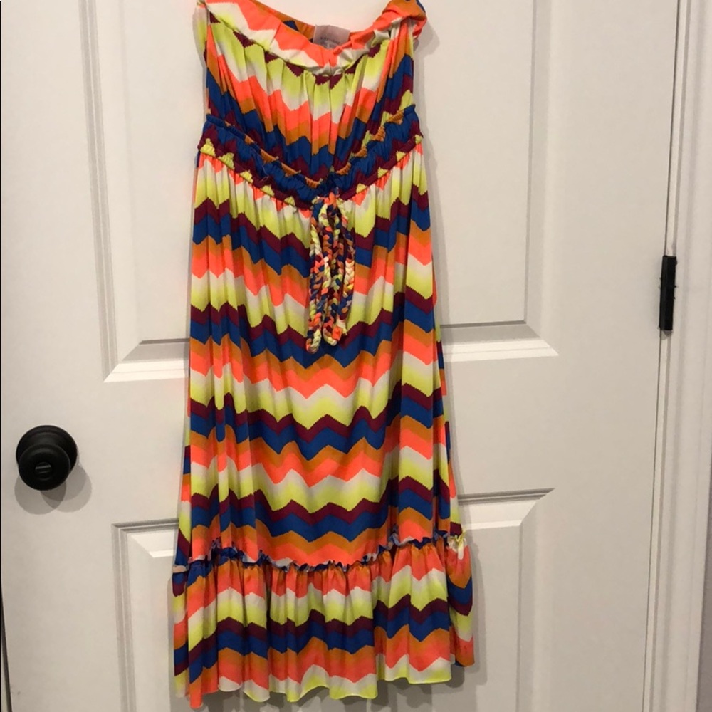Strapless colorful dress